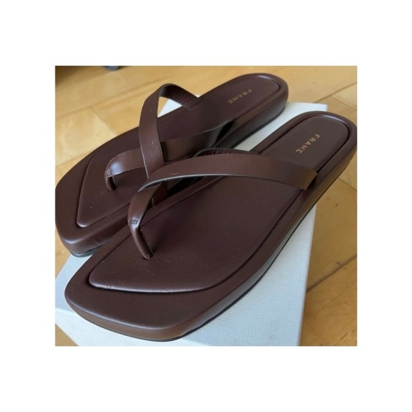 Frame denim brown leather sandals - Picture 1 of 6